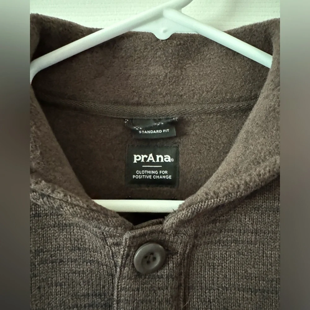 Prana Tri Thermal Threads‎ Henley Sweatshirt Size Medium
